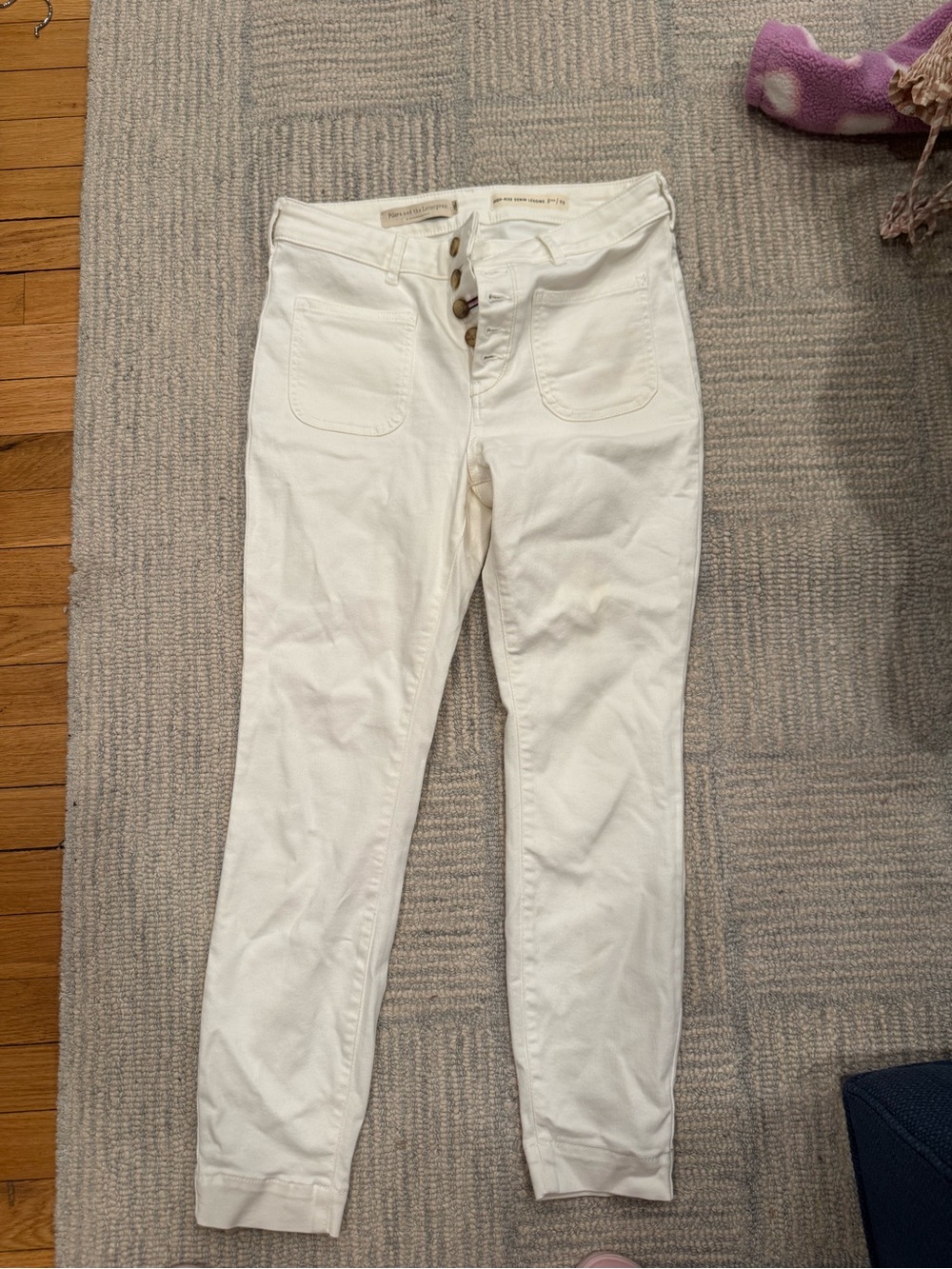 Never Worn! Pilcro Off-White High-Rise Skinny Jeans with Button Fly